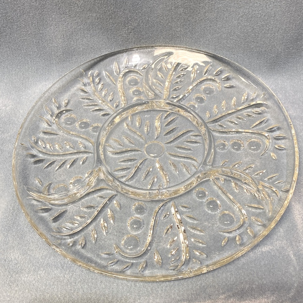 Federal Glass Co Serving Platter Divided 4 Section Relish Tray